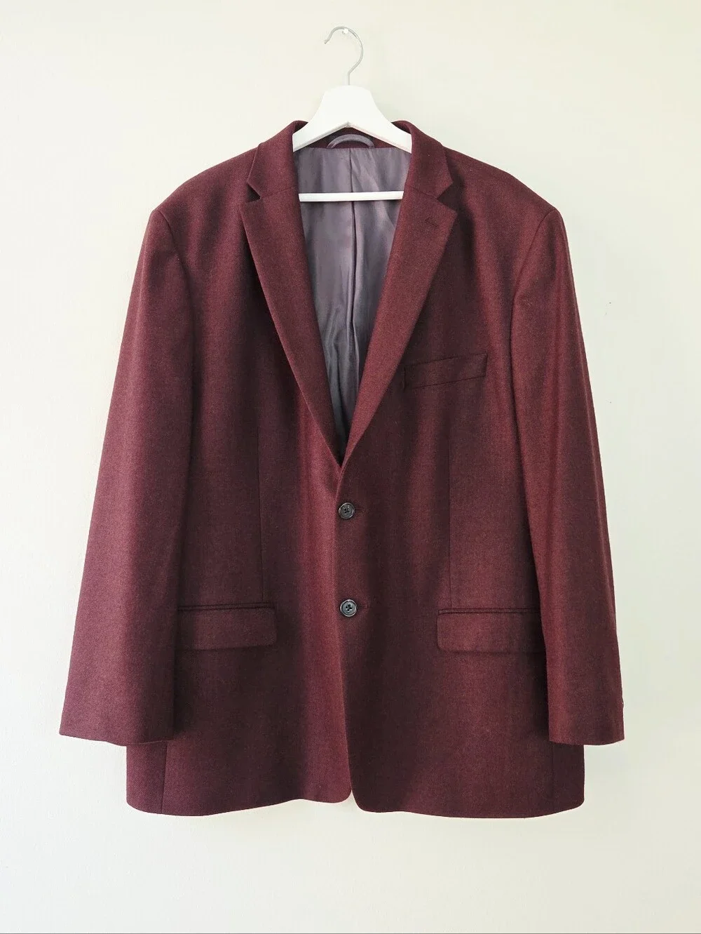 Lauren Ralph Lauren Dark Wine Burgundy Heavy Suit Blazer Sportcoat 48R 48